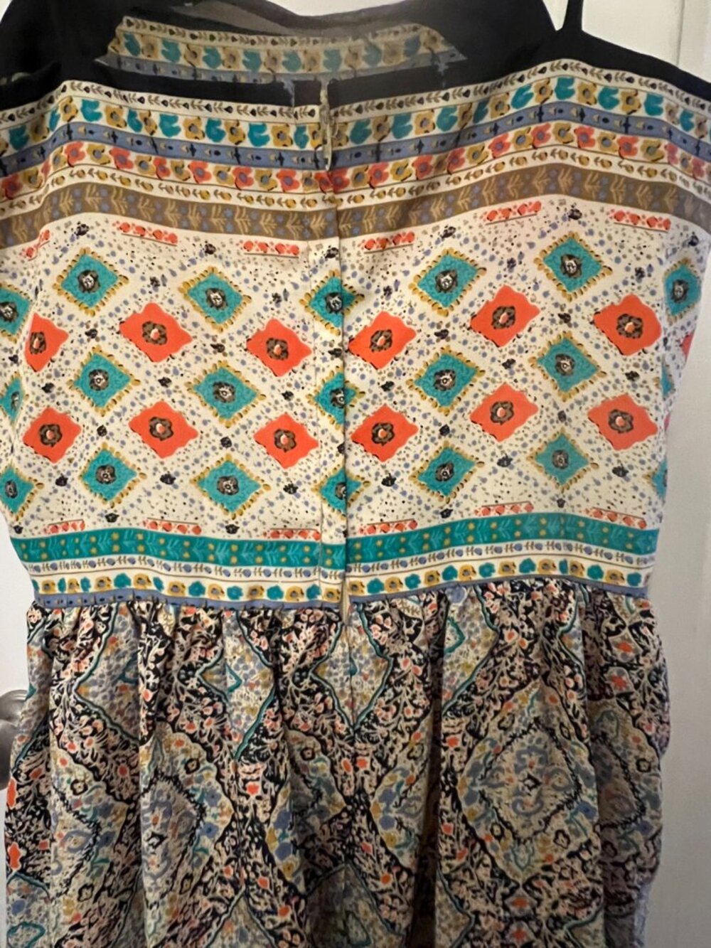 Vintage Kappi Maxi Dress Scarf 34” Bust with matching shawl with fringe - Picture 5 of 7